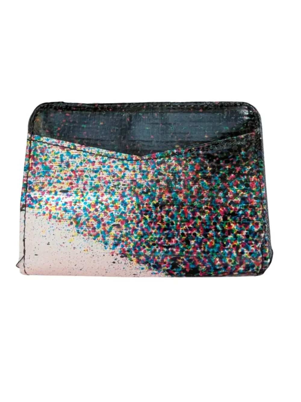 Rareform Zip Around Card Case Wallet 4x3 In Multicolor Splatter Design